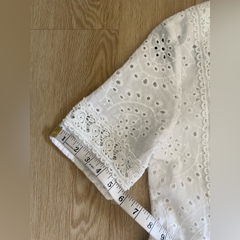 Cotton Eyelet Romantic White Dress S Sunday Mi Amor - Picture 10 of 15